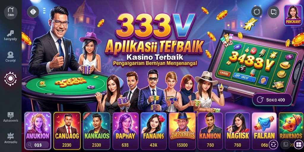 Tampilan screenshot utama 333V dengan gameplay Kasino yang mengasyikkan.