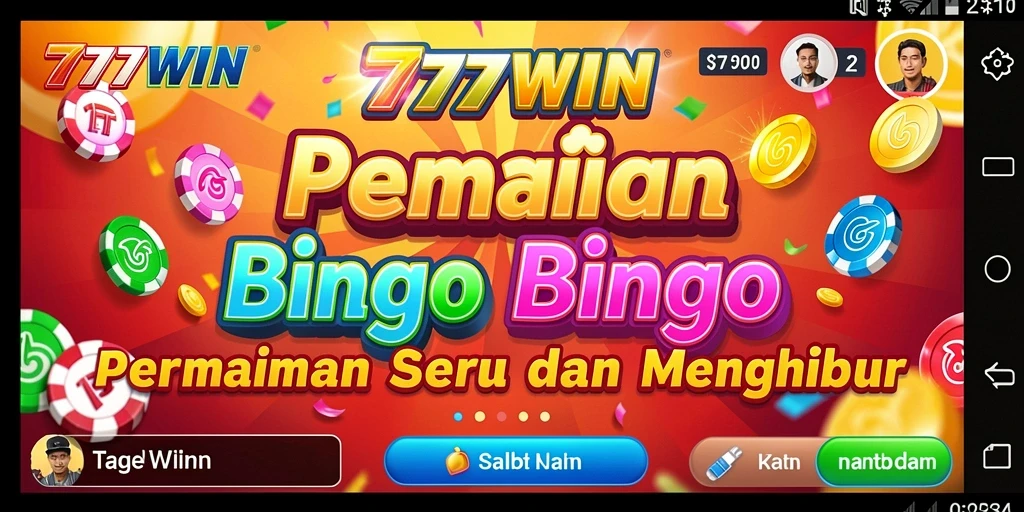Tampilan utama gameplay Bingo di 777WIN yang seru dan interaktif.