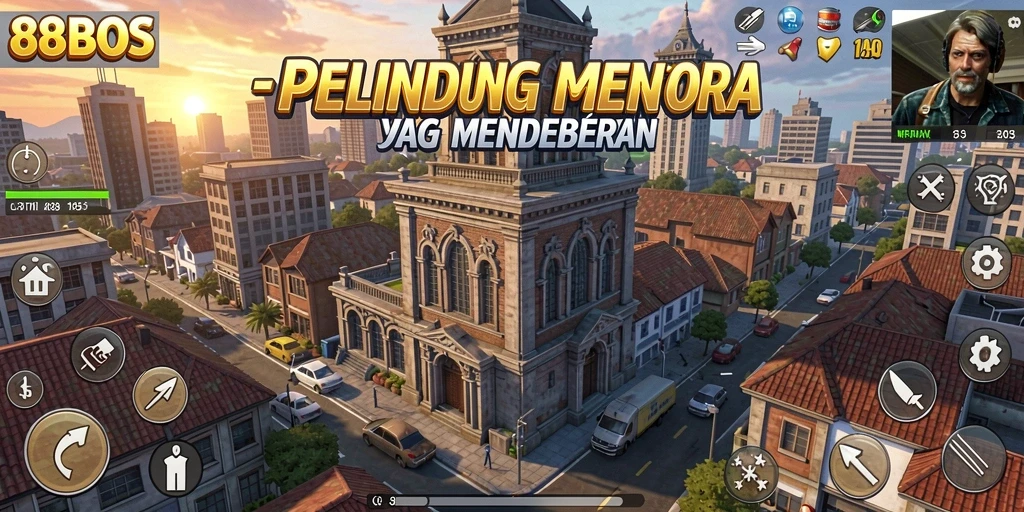 Gameplay mendebarkan Tower Defense di 88BOS.