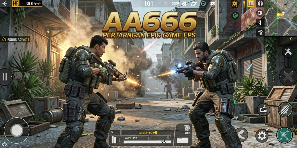 Gameplay penuh aksi dari AA666 yang menunjukkan pertarungan FPS.