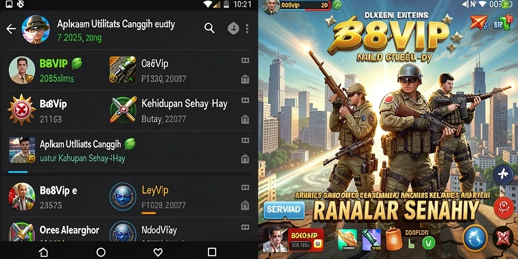 Screenshot dari aplikasi B8VIP yang menunjukkan antarmuka pengguna yang ramah.