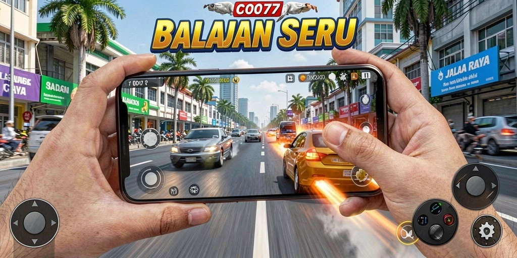Tampilan gameplay C0077 yang menegangkan dan penuh aksi balapan.