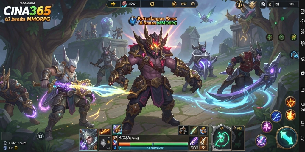 Gambaran gameplay CINA365 yang mendebarkan di dunia MMORPG.