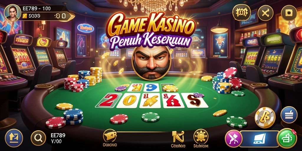 Tampilan screenshot EE789 menampilkan keseruan gameplay Kasino yang mendebarkan.
