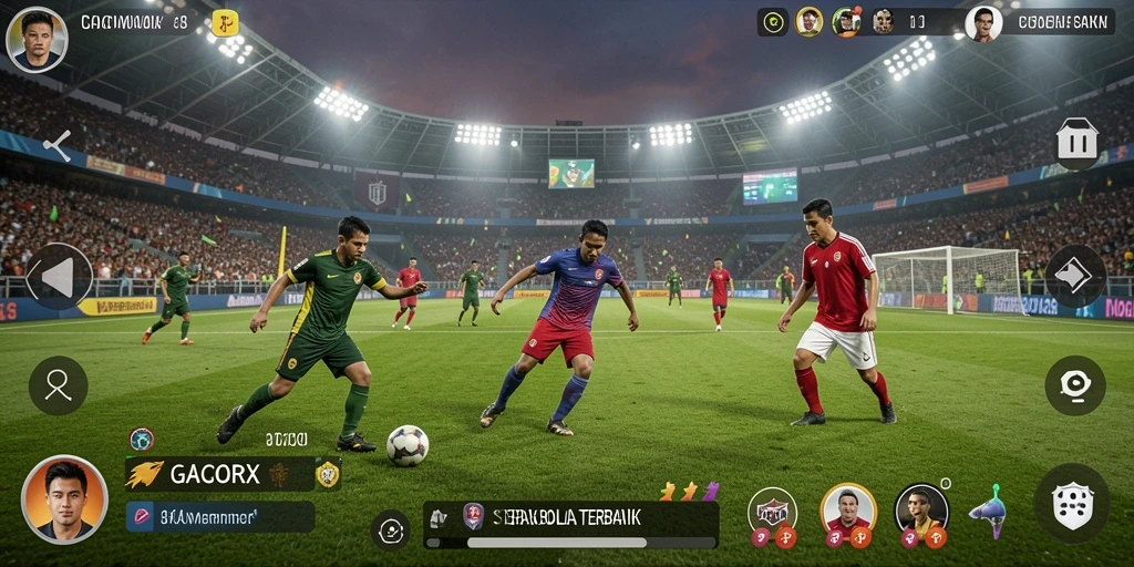 Tampilan gameplay menarik dari GACORX saat pertandingan sepak bola.