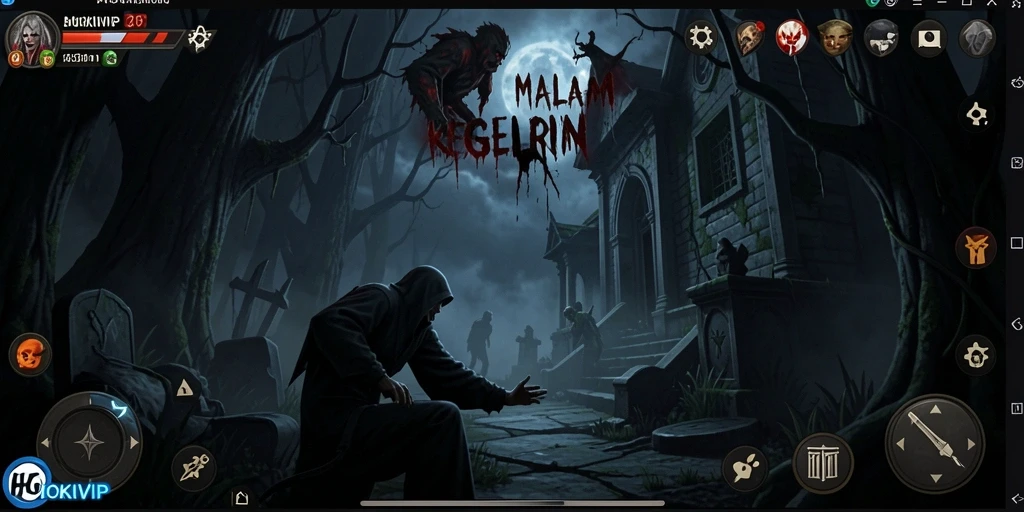 Screenshot gameplay HOKIVIP menunjukkan suasana mencekam dan menegangkan.