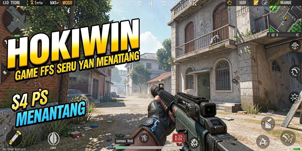 Screenshot HOKIWIN menampilkan aksi seru dalam pertempuran FPS.