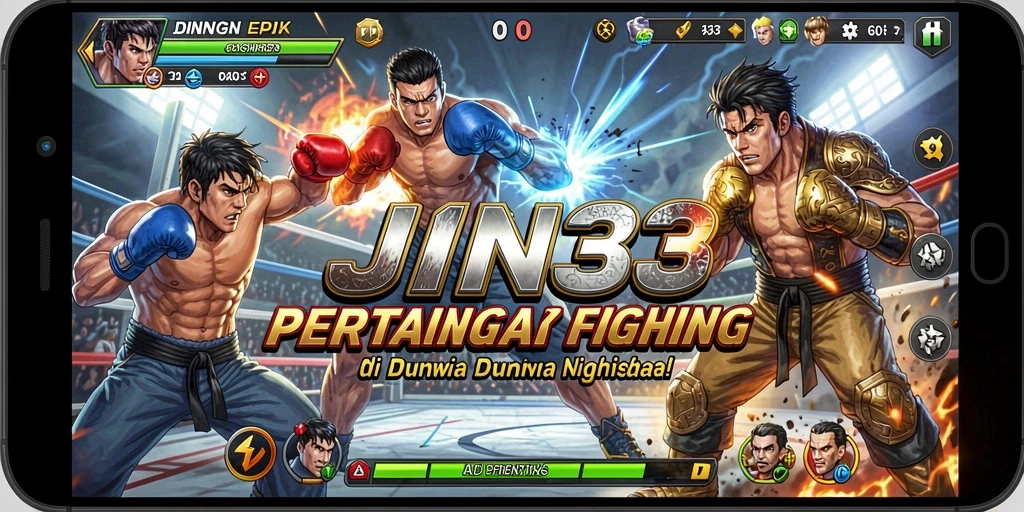 Tampilan gameplay intens dari JIN33 dengan pertarungan seru.