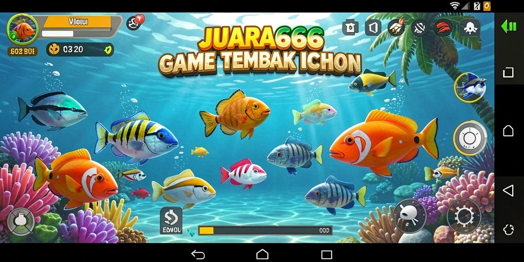 Tampilan gameplay JUARA666 yang menegangkan saat berburu ikan.