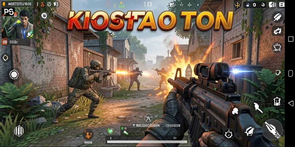 Tampilan gameplay KOSTOTO yang seru dan penuh aksi FPS.