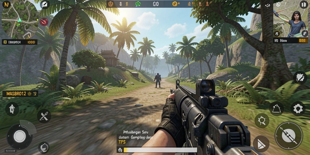 Tampilan aksi mendebarkan dalam gameplay MASBRO12.
