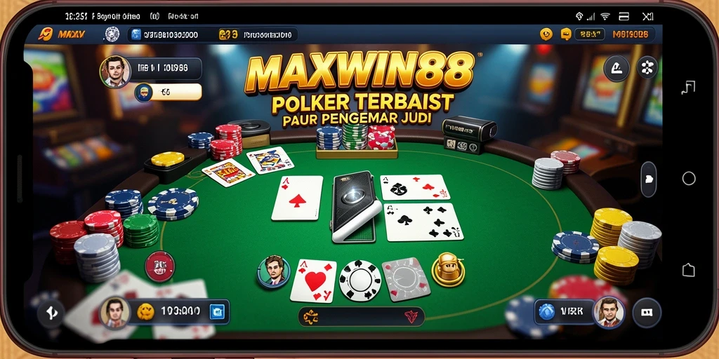 Tampilan menarik dari gameplay poker di MAXWIN88.
