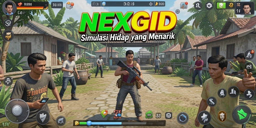 Tampilan gameplay NEXGID yang mengesankan dan interaktif.