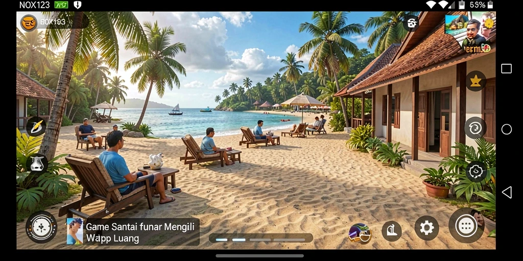 Tampilan gameplay menarik dari NOX123 yang menghibur dan santai.