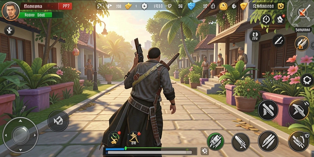 Tampilan gameplay PP7 dengan karakter dan lingkungan interaktif yang menarik.
