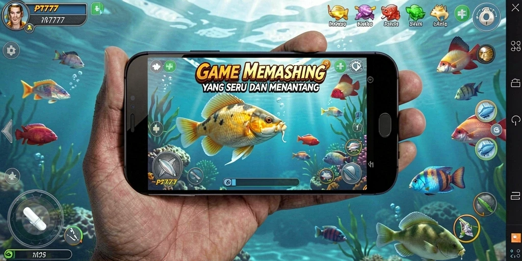 Gameplay PT777 menampilkan aksi memancing yang mendebarkan dan grafis indah.