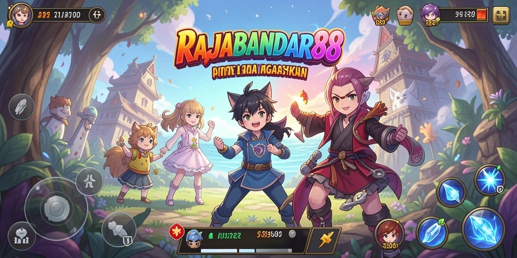 Tampilan seru dari gameplay RAJABANDAR88 yang penuh warna.