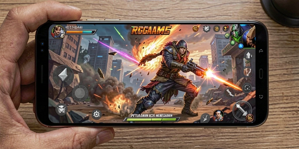Screenshot RPGAME yang menunjukkan aksi pertarungan yang mendebarkan.