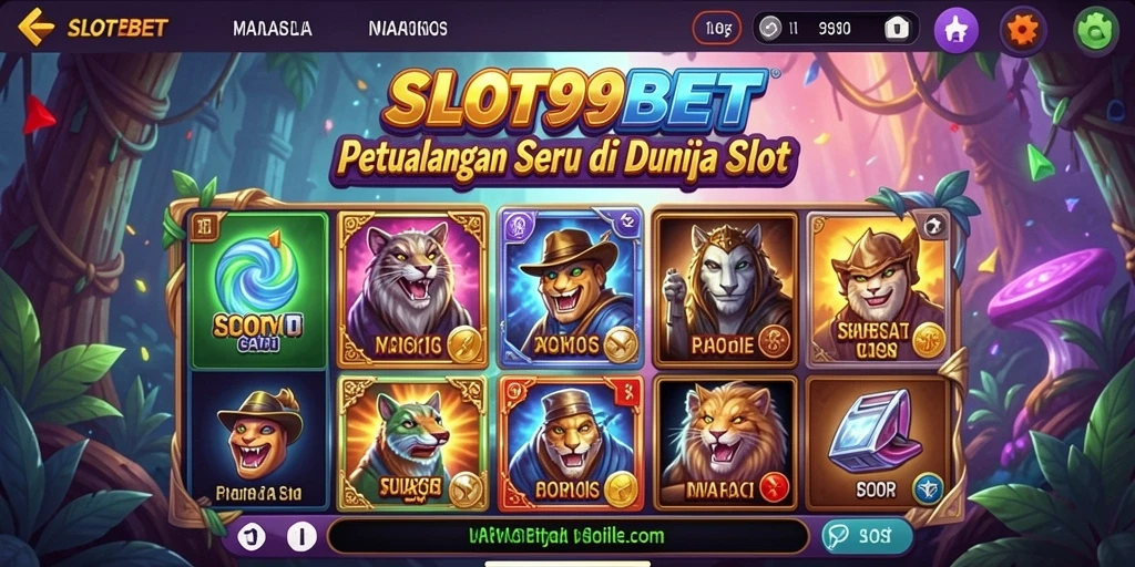 Tampilan gameplay menarik dari SLOT99BET di dunia slot petualangan.