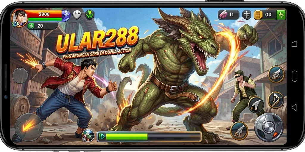 Screenshot gameplay ULAR288 menunjukkan aksi pertempuran yang intens dan memukau.