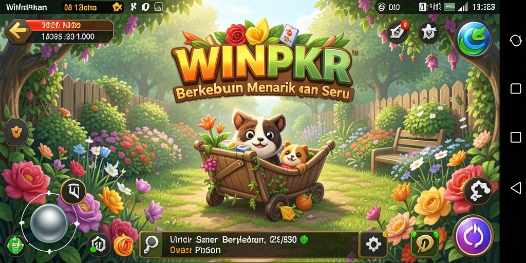 Tampilan gameplay WINPKR yang menunjukkan aktivitas berkebun yang seru.